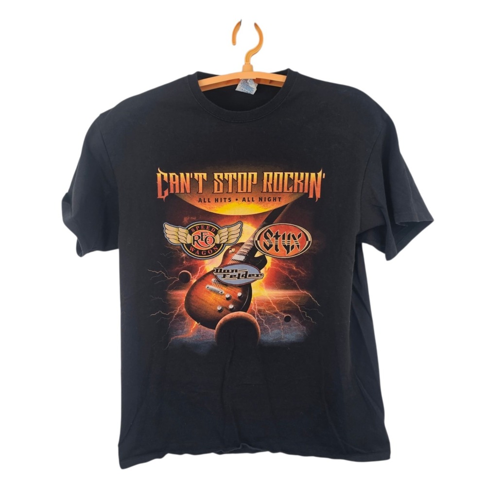 REO Speedwagon Styx Don Felder 2018 Can't Stop Rockin Tour Delta Tee‎ Size Large
